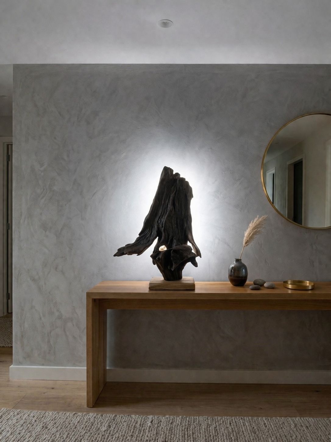Lampe LED en bois flotté L’Âme de l’Atlantique